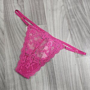 Victoria's Secret DREAM ANGELS Lace Adjustable V-String Thong Panty Size XL